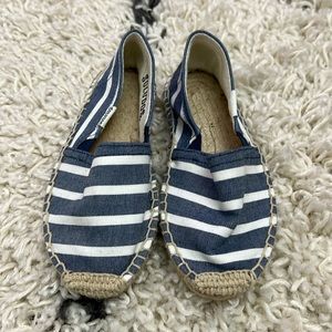 Brand new girls Soludos espadrilles in blue and white stripes